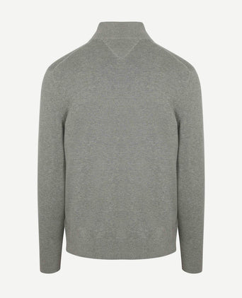 Tommy Hilfiger halve rits trui essential grijs | Regular-fit