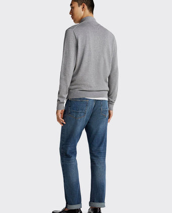 Tommy Hilfiger halve rits trui essential grijs | Regular-fit