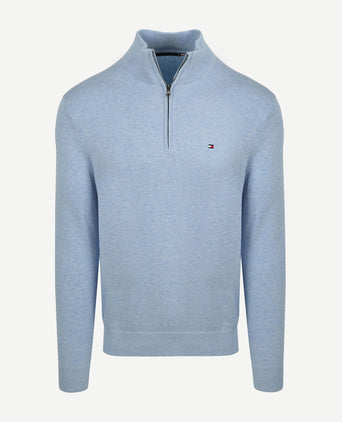 halve rits trui essential lichtblauw