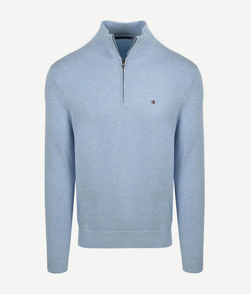 halve rits trui essential lichtblauw