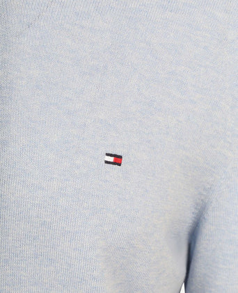 Tommy Hilfiger halve rits trui essential lichtblauw | Regular-fit