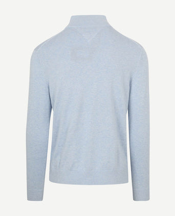 Tommy Hilfiger halve rits trui essential lichtblauw | Regular-fit