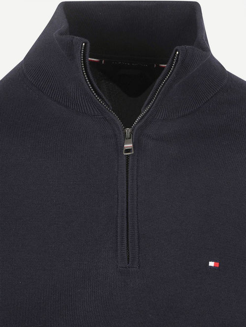 Tommy Hilfiger halve rits trui essential donkerblauw | Regular-fit