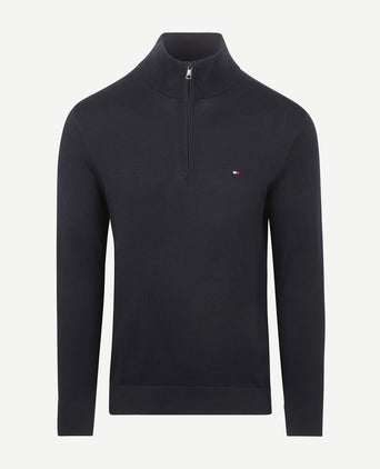 Tommy Hilfiger halve rits trui essential donkerblauw | Regular-fit