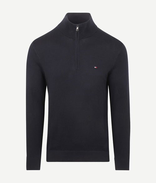 Tommy Hilfiger halve rits trui essential donkerblauw | Regular-fit