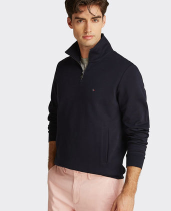 Tommy Hilfiger halve rits trui intechno donkerblauw | Regular-fit