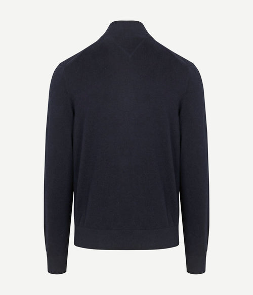 Tommy Hilfiger halve rits trui donkerblauw | Regular-fit