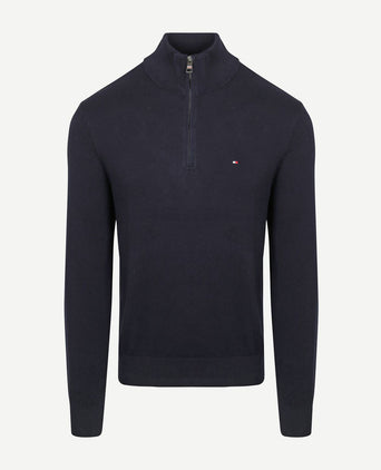Tommy Hilfiger halve rits trui donkerblauw | Regular-fit