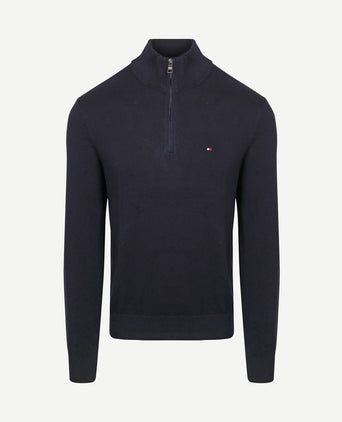 halve rits trui donkerblauw