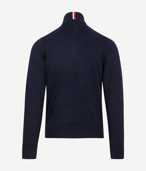 Tommy Hilfiger halve rits trui donkerblauw | Regular-fit