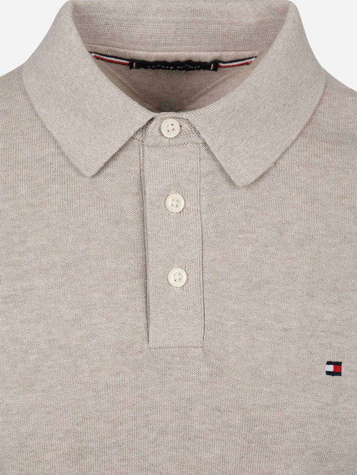 Knitted polo beige