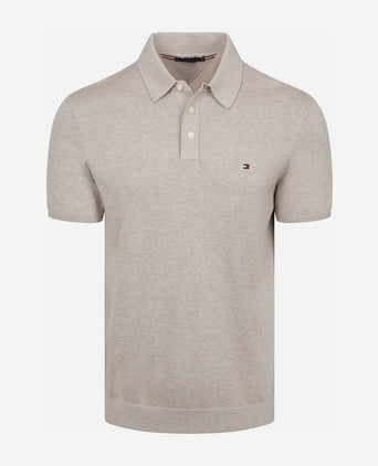 Knitted polo beige