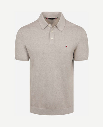 Knitted polo beige