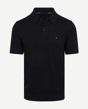 Knitted polo donkerblauw