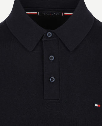 Knitted polo donkerblauw