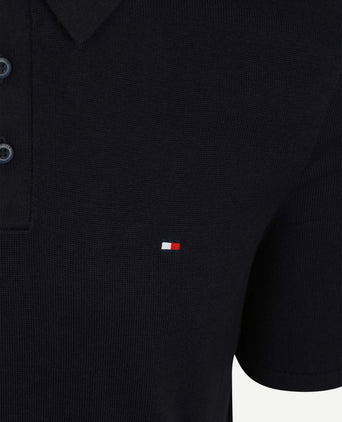 Knitted polo donkerblauw