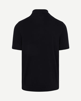 Knitted polo donkerblauw