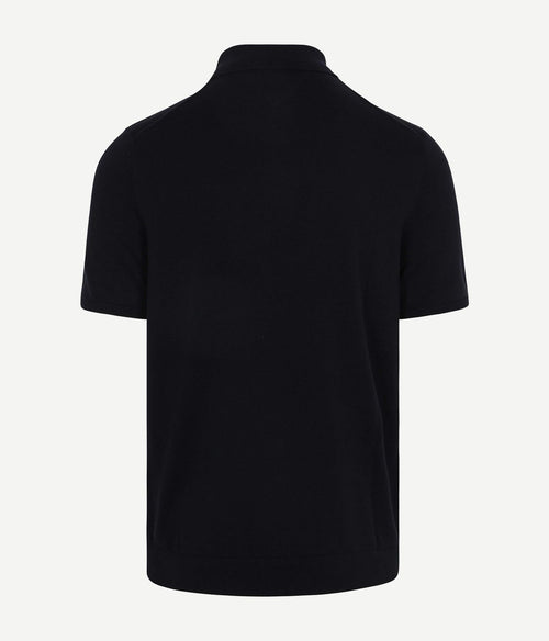 Knitted polo donkerblauw