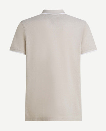 Linen piqué poloshirt beige