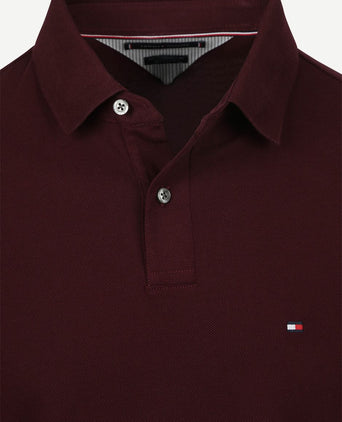 Tommy Hilfiger longsleeve polo bordeaux | Slim-fit