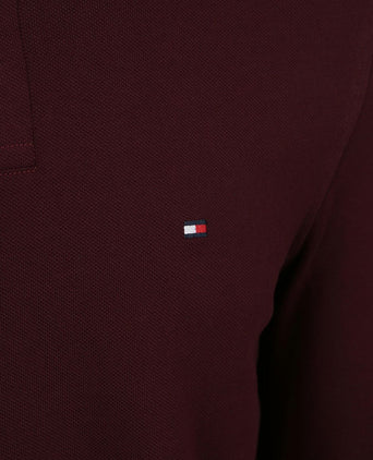 Tommy Hilfiger longsleeve polo bordeaux | Slim-fit