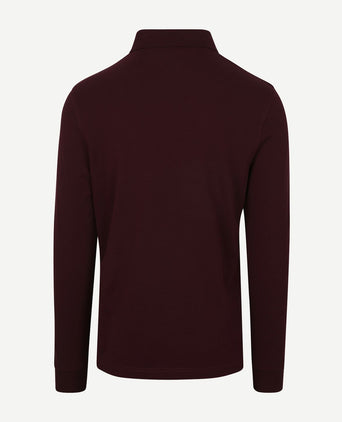Tommy Hilfiger longsleeve polo bordeaux | Slim-fit