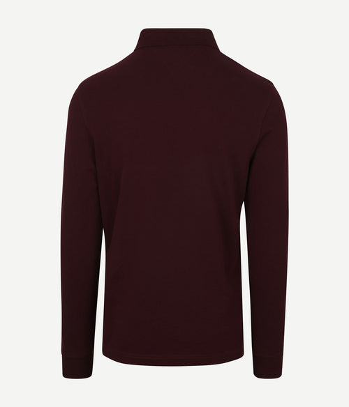 Tommy Hilfiger longsleeve polo bordeaux | Slim-fit
