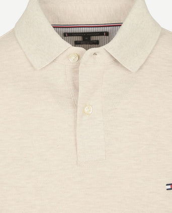 Longsleeve polo melange ecru