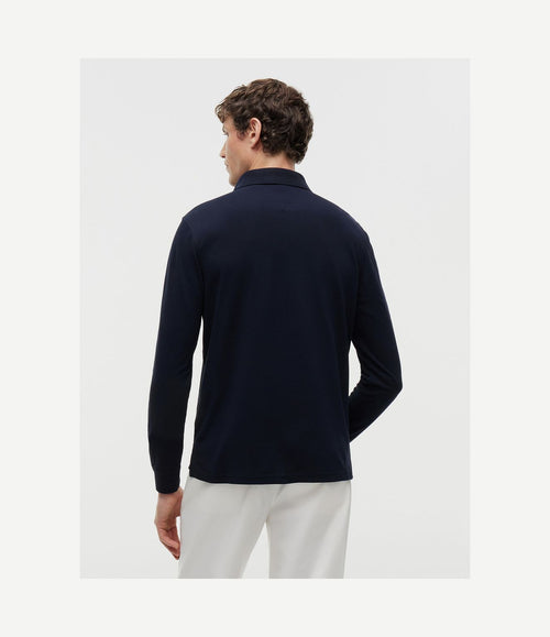 Longsleeve polo donkerblauw