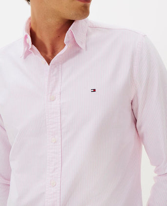Tommy Hilfiger Oxford overhemd streep roze | Regular-fit