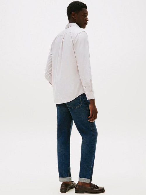 Tommy Hilfiger Oxford overhemd streep beige | Regular-fit