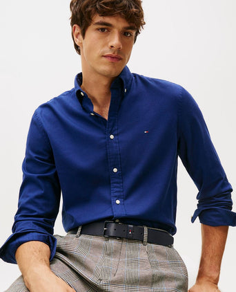 Tommy Hilfiger flanel overhemd donkerblauw | Regular-fit