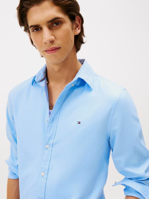 Tommy Hilfiger flanel overhemd lichtblauw | Regular-fit