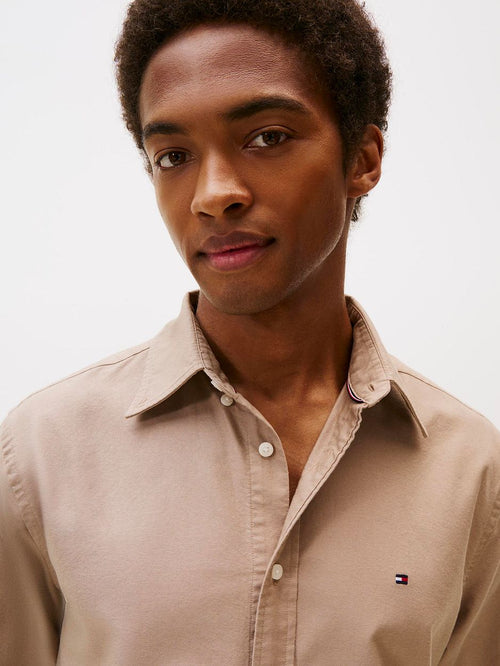 Tommy Hilfiger Oxford overhemd camel | Regular-fit