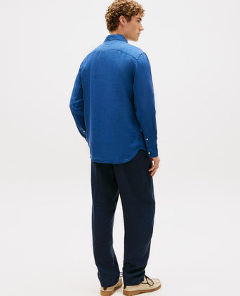 Overhemd linnen indigo