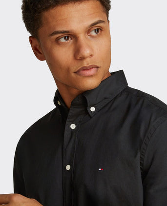 Poplin overhemd flex zwart