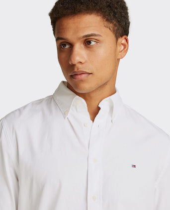Poplin overhemd flex wit