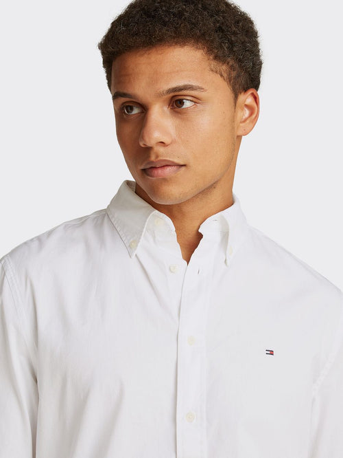 Poplin overhemd flex wit