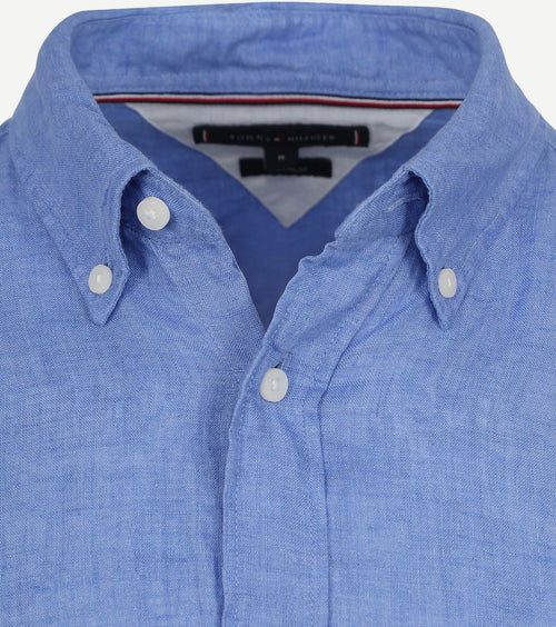 Tommy Hilfiger overhemd linnen blauw | Regular-fit