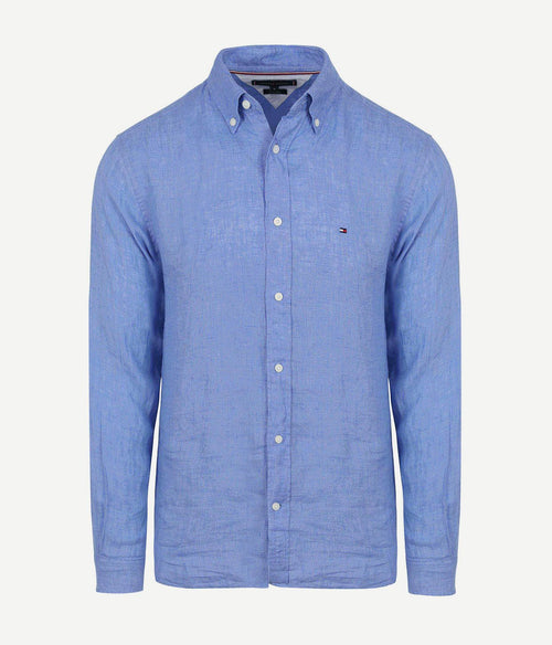 Tommy Hilfiger overhemd linnen blauw | Regular-fit