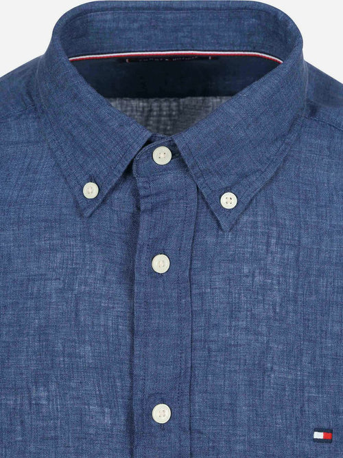 Overhemd linnen indigo