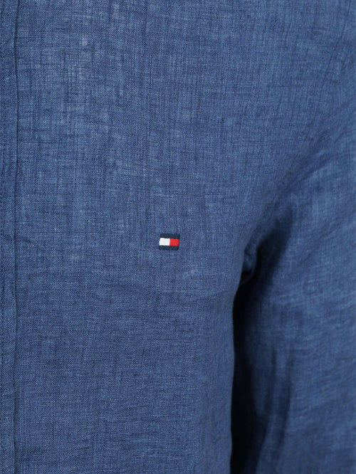 Overhemd linnen indigo