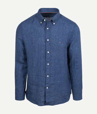 Overhemd linnen indigo Overhemd linnen indigo
