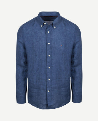 Overhemd linnen indigo