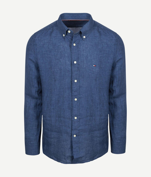 Overhemd linnen indigo