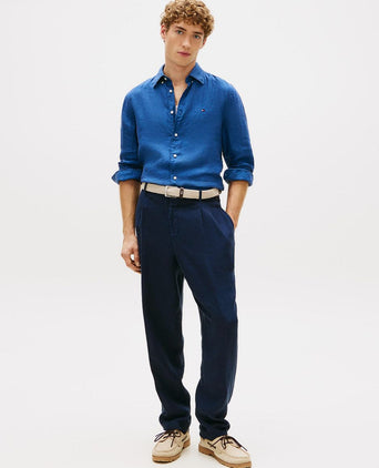 Overhemd linnen indigo