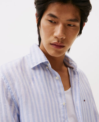 Overhemd linnen licht blauw