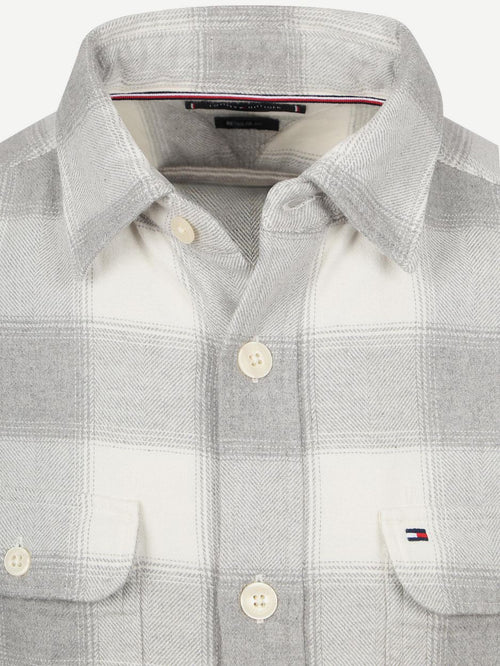 Tommy Hilfiger overshirt flanel ruit grijs | Regular-fit