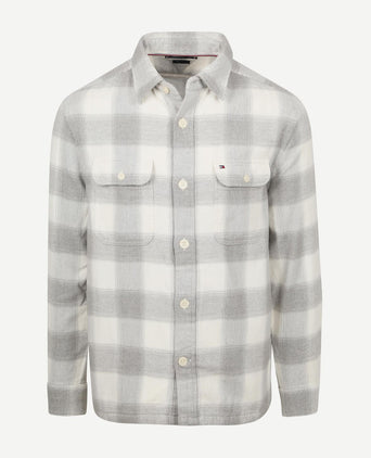 Tommy Hilfiger overshirt flanel ruit grijs | Regular-fit