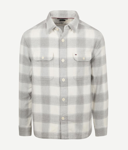 Tommy Hilfiger overshirt flanel ruit grijs | Regular-fit